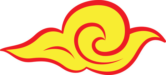 cloud sky golden asia china japan styls flat illustration design