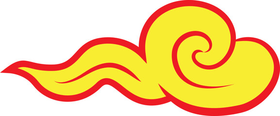 cloud sky golden asia china japan styls flat illustration design