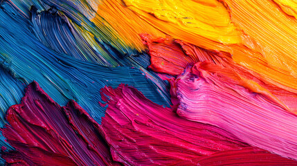 Vibrant impasto oil painting with bold colorful textures
