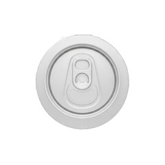 Top View of a White Soda Can Tab Ring with Clean Lines and Metallic Texture Isolated on a Transparent Background Detailed Studio Shot
