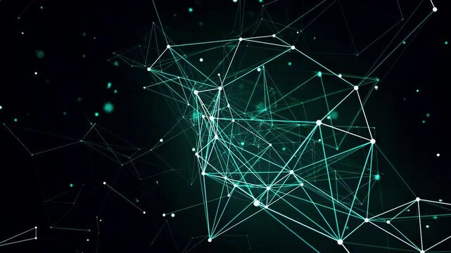 abstract blue geometrical background with moving lines and dots. free animated motion background video, HD,2K,4k,Loops