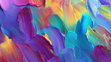 Vibrant abstract acrylic painting with bold colorful brush strokes
