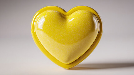 3D yellow heart icon element with glossy finish and modern design representing love positivity affection and digital symbolism ideal for app design user interface and creative visuals