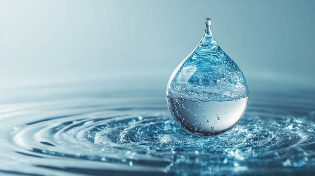 A globe shaped like a drop of water, symbolizing World Water Day, global sustainability, conservation, and the importance of protecting Earth’s water resources.
