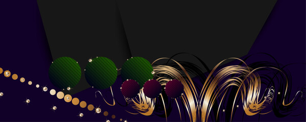 Christmas Festive, elegant, shiny gold design black background abstract shiny