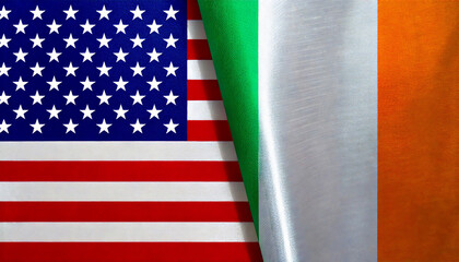 Fototapeta premium アメリカの国旗とアイルランドの国旗(USA Flag &Ireland flag.) 