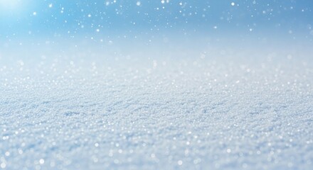 Obraz premium Snowy landscape with a soft blue gradient background.