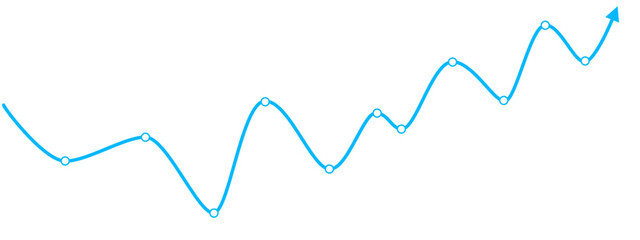 Blue arrow vector showing stable financial trend. Symbol of balanced economy, steady progress, and neutral business result.