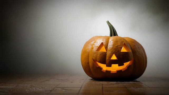 Jack-o'-Lantern Glow: A glowing jack-o'-lantern casts an eerie light, evoking the spooky spirit of Halloween and a festive seasonal atmosphere.