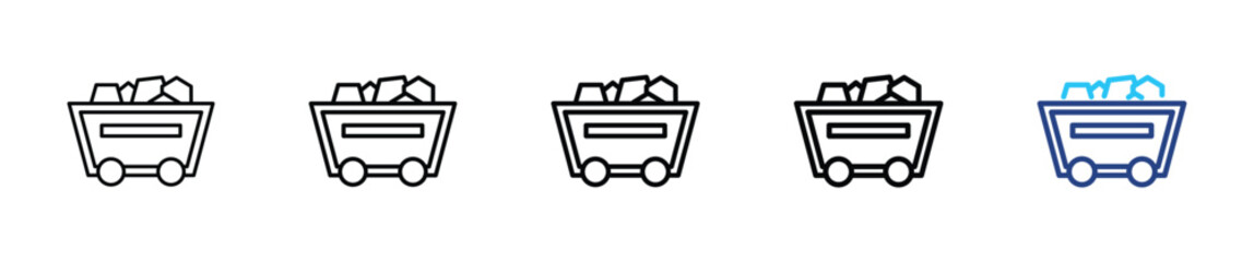 Coal icon set outline multistyle vector illustration concept