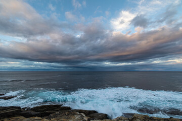 A winter sunset on the Cantabrian coast of Galicia, watching gannets and clouds...!