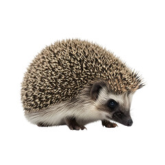 Obraz premium A defensive hedgehog raises its sharp spines, reacting to danger and preparing to protect itself from an approaching predator in the wild.