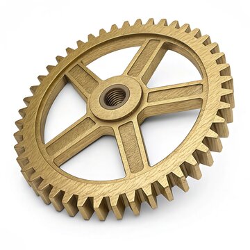3D Realistic Brass Cogwheel Gear Icon