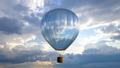 Fototapeta premium Sky High Hot Air Balloon Soaring Through Cloudy Skies
