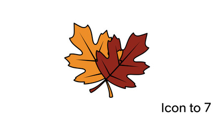 Autumnal Maple Leaf Icon Set: A Collection of Stylized Fall Foliage Illustrations in Vibrant Orange and Deep Red Hues, Perfect for Seasonal Designs and Nature-Themed Projects, Vector Graphic