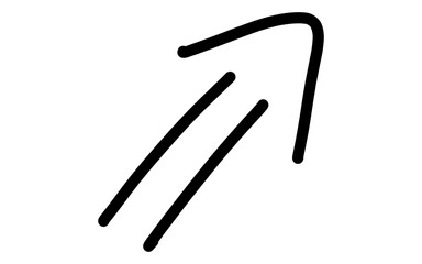 Hand Drawn Simple Rough Upward Arrow Doodle Vector Icon