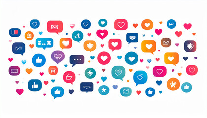 Bright Gradient Flat Icons for Social Media Actions