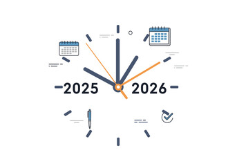 Time Pointer Towards the New Year: Final Moments of 2025 and Beginning of 2026 