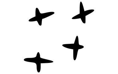 Hand Drawn Solid Star Quadruple Doodle Vector Pack