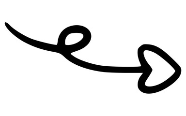 Obraz premium Hand Drawn Heart Arrow Doodle Vector Element