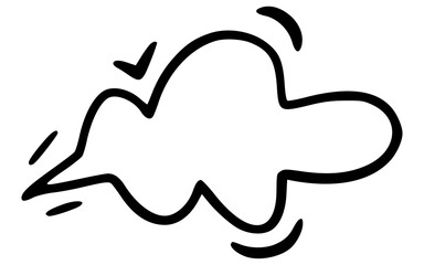 Stylized Hand Drawn Stinky Cloud Shape Doodle Vector for Comic Dialogue