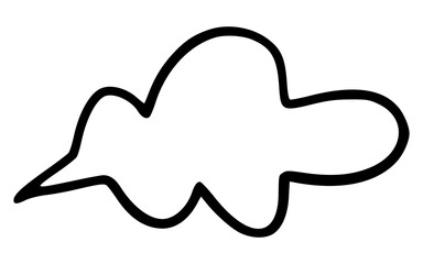 Organic Hand Drawn Speech Bubble Cloud Shape Doodle Vector for Comics