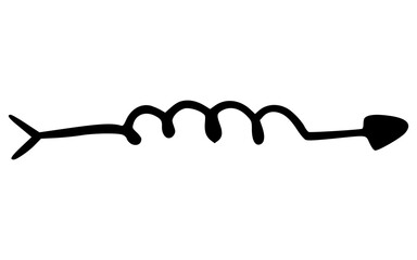 Spiral Core Hand Drawn Arrow Doodle Vector with Unique Tail Design