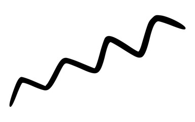 Hand Drawn Continuous Wavy Zigzag Line Doodle Vector Divider