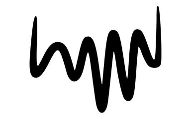 Wavy Hand Drawn Pulse Line Zigzag Doodle Vector Accent