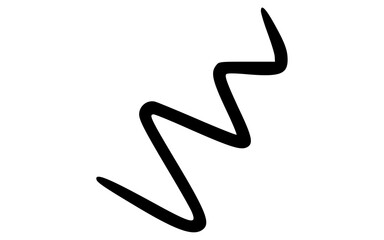 Hand Drawn Opposite Pointing Double Zigzag Line Doodle Vector Accent