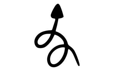 Bold Hand Drawn Wavy Snake Arrow Doodle Vector Accent