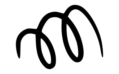 Hand Drawn Tight Concentric Spiral Line Doodle Vector Accent