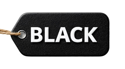 Dramatic black tag with bold white letters announces the Black Friday sale, promising incredible deals and savings for savvy shoppers everywhere