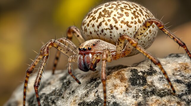 Detailed Macro Shot of a Spotted Orb Weaver Spider Keywords: spider, arachnid, insect, Photo