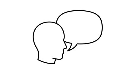 Faceless People Talking Outline Symbol for Graphic and Web Design, Vector Cartoon Illustration with a White Background, Ordered Set, Try to Avoid Text, Communication Concept, Dialogue, Conversation