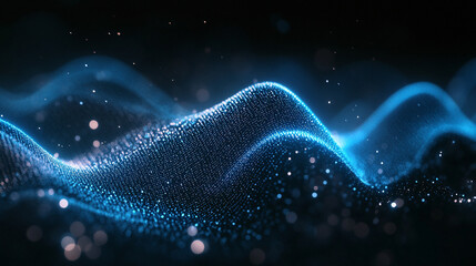 Biometric waveform tracing across translucent screen powder blue to silver gradient futuristic medical technology interface close-up data visualization high-tech healthcare concept