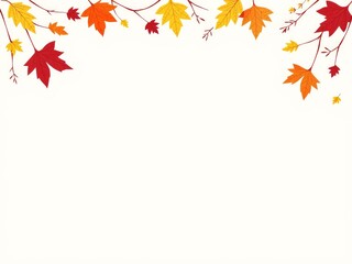 Autumn leaves fall gracefully creating a vibrant seasonal border with warm colors