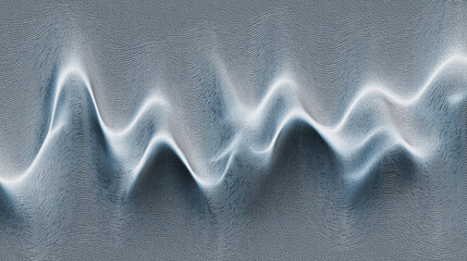 Biometric waveform tracing across translucent screen powder blue to silver gradient futuristic medical technology interface close-up data visualization high-tech healthcare concept