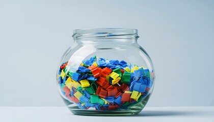 Photorealistic Material Reuse Sorted Plastic Waste Recycling Concept