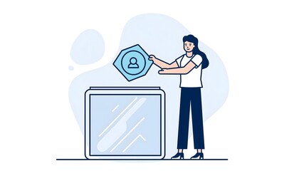 Ethical Data Gathering and User Transparency Control Vector Illustration