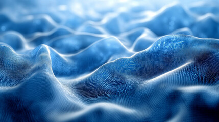 Biometric waveform tracing across translucent screen powder blue to silver gradient futuristic medical technology interface close-up data visualization high-tech healthcare concept