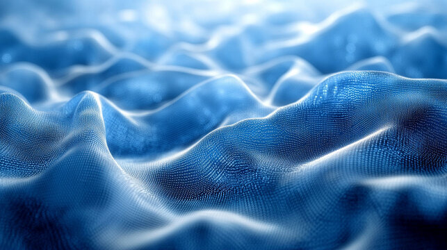 Biometric waveform tracing across translucent screen powder blue to silver gradient futuristic medical technology interface close-up data visualization high-tech healthcare concept