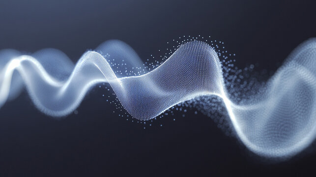 Biometric waveform tracing across translucent screen powder blue to silver gradient futuristic medical technology interface close-up data visualization high-tech healthcare concept