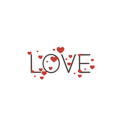 Express your love with this elegant, modern word art featuring sweet red hearts