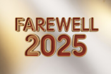 Saying farewell to 2025 with a stylish golden and red design, perfect for graduation announcements, end of year events, or commemorating milestones in a modern way