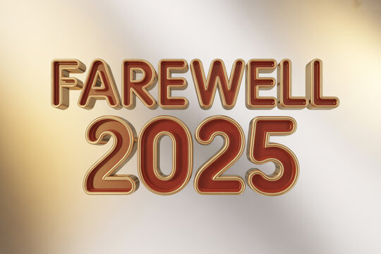 Saying farewell to 2025 with a stylish golden and red design, perfect for graduation announcements, end of year events, or commemorating milestones in a modern way