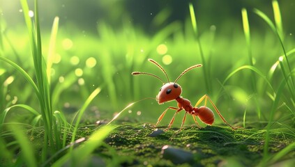 ant on grass