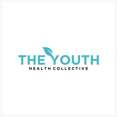 Youth Health Collective Logo with Leaf Accent - Modern and Minimalist Design
