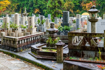 It is considered the largest cemetery in Japan, with more than two hundred thousand graves and memorial monuments. It is located on the sacred Mt. Koya and is immersed in a forest of tall conifers.