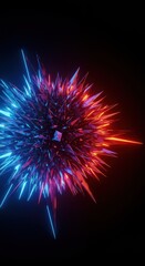 Obraz premium A powerful burst of neon light and futuristic metallic shards emphasizing speed, raw power, and the aggressive nature of rapid sonic waves ,show ,tempo ,fast